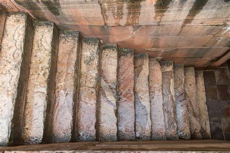 Top-view of Ancient Stairway of Badami Caves and Temples,India Stock ...