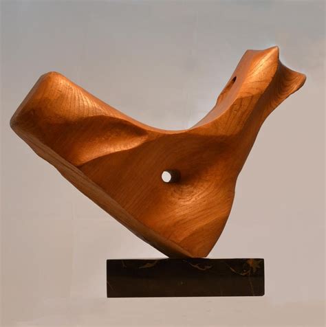 Abstract Wooden Carved Sculpture by E. Robson For Sale at 1stdibs