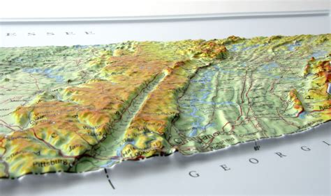 Tennessee Raised Relief 3D map – RaisedRelief.com