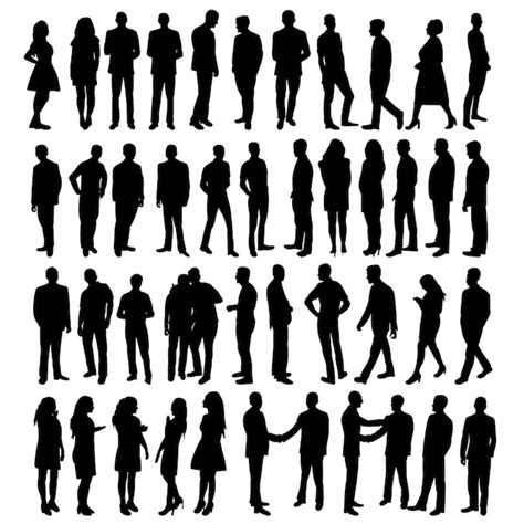 Premium Vector | Vector isolated black silhouette people set