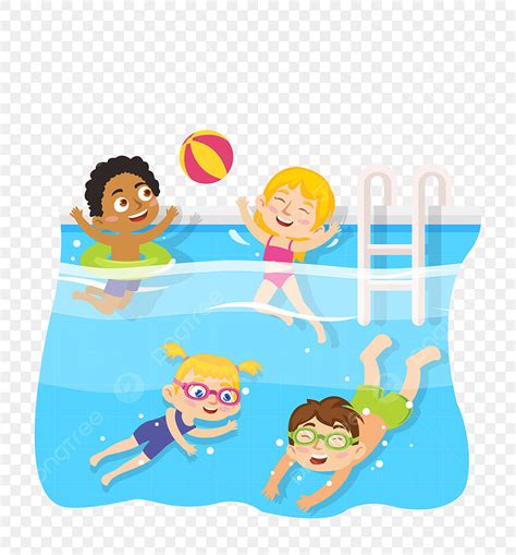 Cartoon Swimming Pool Clipart Transparent Background, Kid Swimming Pool ...