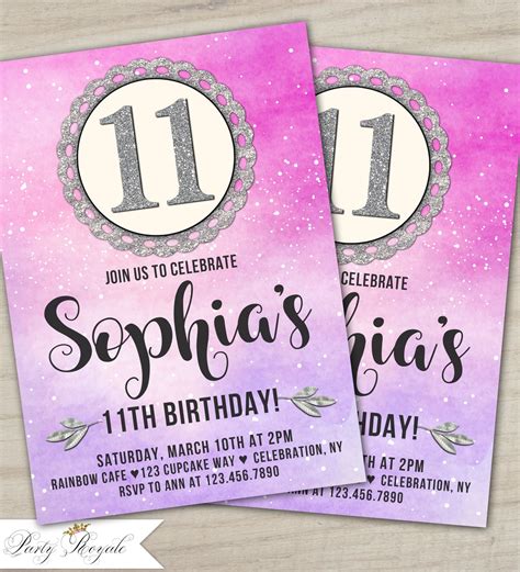 11Th Birthday Invitation Templates