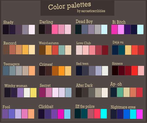 COLOR PALETTES! I put together some color...