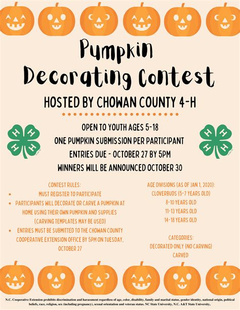 Chowan County 4-H Pumpkin Decorating Contest | North Carolina ...