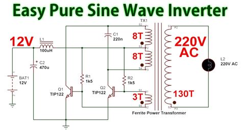 How to make a Pure Sine Wave Inverter 12v to 220v DC to AC CCFL Royer ...