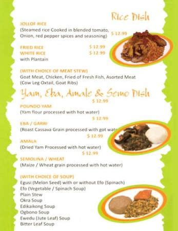 NIGERIAN CUISINE BY FOLAF, Las Vegas - Menu, Prices & Restaurant ...