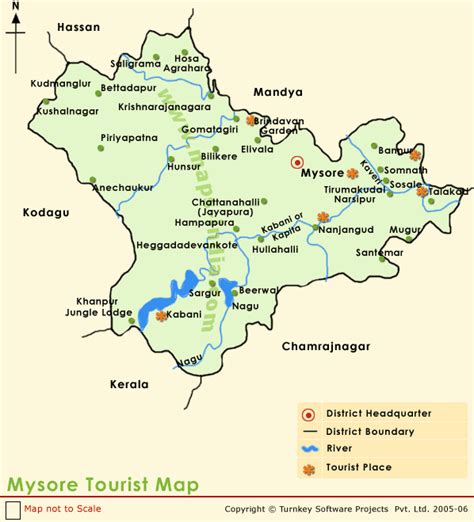 Mysore Tourist Map ,Tourist Map of Mysore