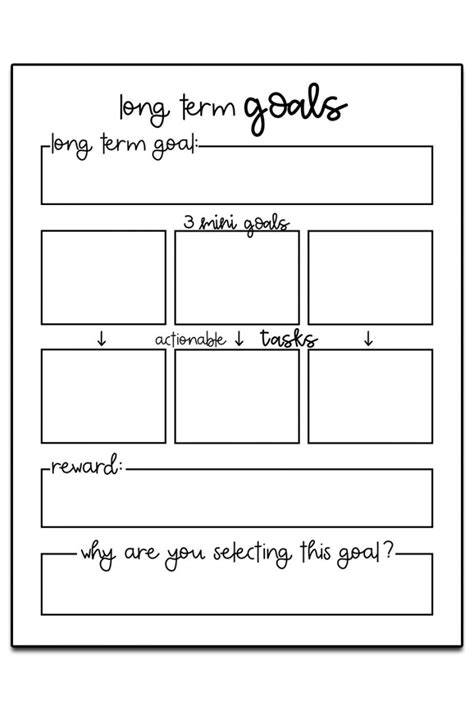 Goals For 2025 Worksheet Template - Josi Rozele