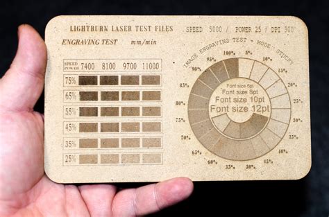 Lightburn Laser Engraved Test Files, Laser Test File SVG, Engrave Test ...