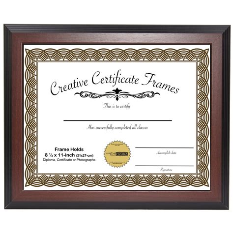 CreativePF [ZTQP-8.5x11mh] Mahogany Document Frame Displays 8.5 by 11 ...