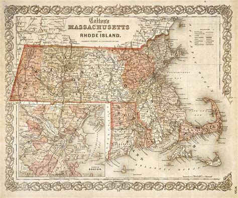 Massachusetts Map Map of Massachusetts 1865 Vintage Map Restoration ...