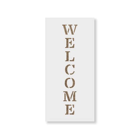 Vertical Sign Welcome Stencil - Laser-cut Sign Stencil Template | Stencil Revolution