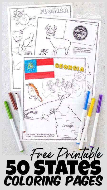 Coloring Pages Us State Flags