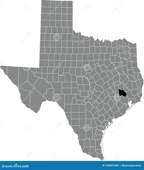 Location Map of the Montgomery County of Texas, USA Stock Vector ...