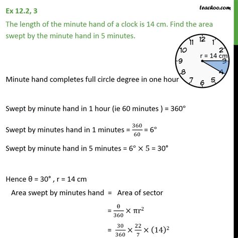 Ex 12.2, 3 - The length of minute hand of a clock is 14 cm - Ex 12.2