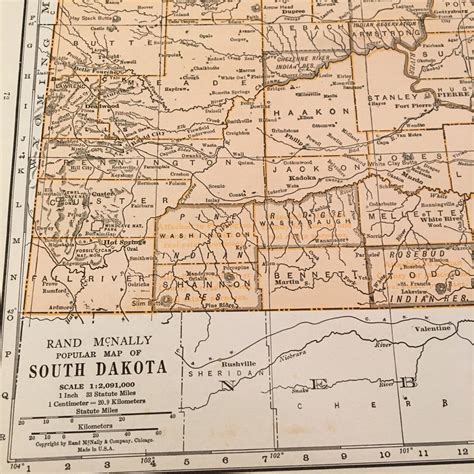 Vintage Map of South Dakota 1937 Vintage Atlas Map by Rand - Etsy