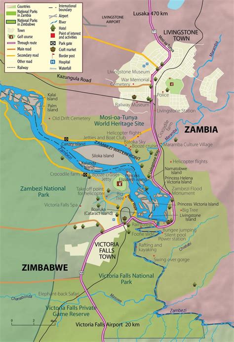 Victoria falls Zambia mapa - Plano de victoria falls Zambia (África ...