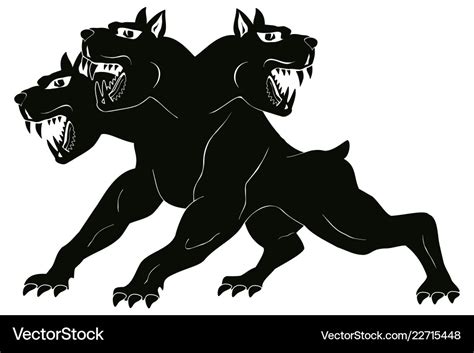 Three-headed dog cerberus Royalty Free Vector Image