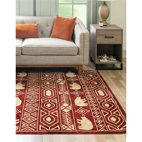 Rugs.com Pioneer Collection Rug – 4' x 6' Red Medium-Pile Rug Perfect ...