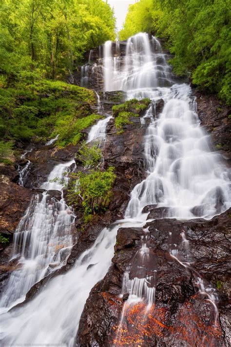 Waterfall, Amicalola Falls State Park, Dawsonville, Georgia, Ame ...