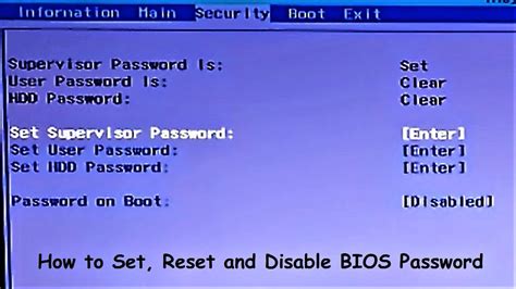 How to Set, Reset and Disable BIOS Password (Complete Tutorial) - YouTube