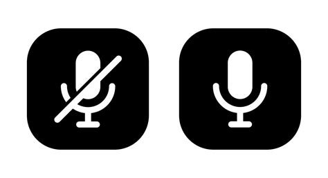 Mute microphone icon vector. Off mic symbol isolated on square ...