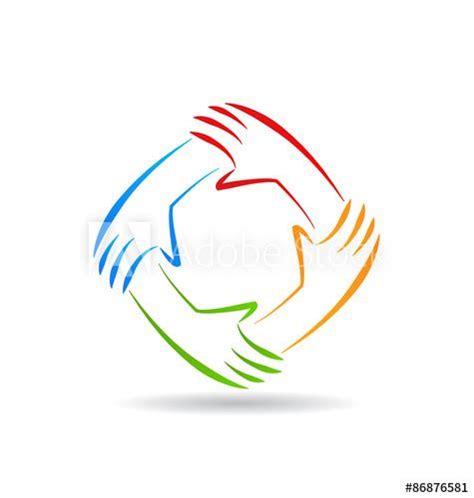 Unity Hands Logo Clipart