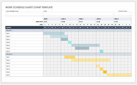 Free Gantt Chart Templates in MS Word | Smartshee