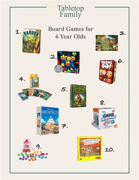 Great Games for 6 Year Olds - The Tabletop Family