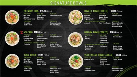 Hawaii Poke Bowl - Food Menu