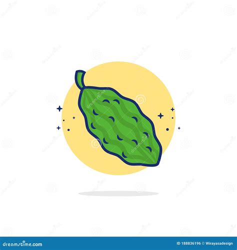 Bitter Gourd Vector Icon Illustration. Cute Vegetable. Flat Cartoon ...