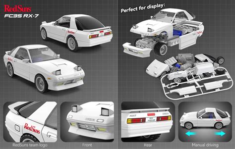 Initial D Mazda RX7 FC3S 1/35 scale | CaDA Bricks