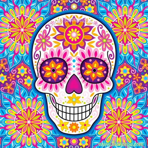 Day of the Dead Art: A Gallery of Colorful Skull Art Celebrating Dia de ...