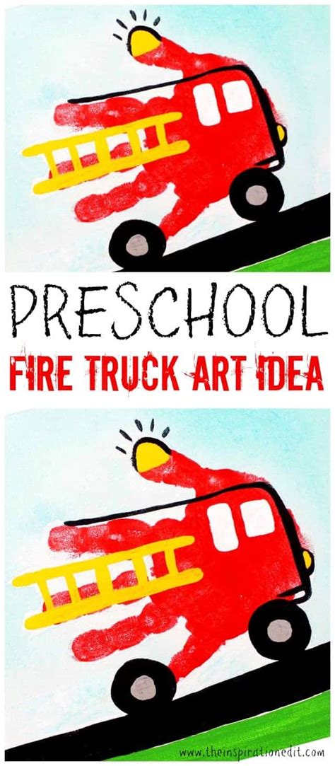 Preschool Fire Truck Craft Handprint Art · The Inspiration Edit