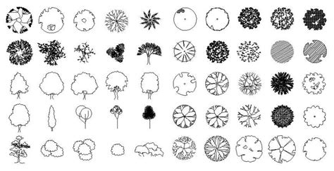 Multiple tree and plants blocks cad drawing details dwg file - Cadbull