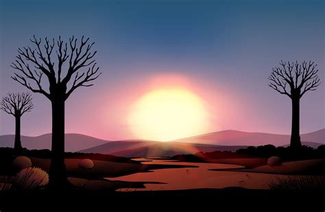 Silhouette sunset 522122 Vector Art at Vecteezy