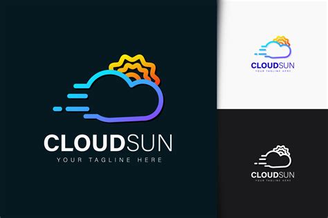 Cloud sun logo design with gradient 4775123 Vector Art at Vecteezy