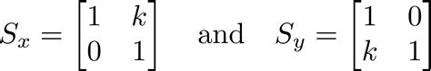 Shear Transformation Matrix