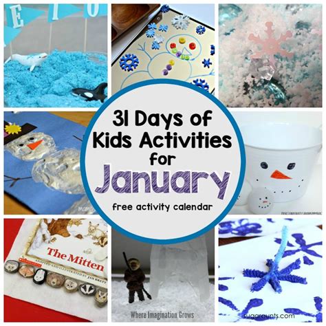 31 Days of Kids Activities for January! Free Winter Activity Calendar ...