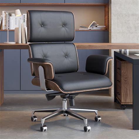 Modern Black Home Office Chair Upholstered Swivel Task Office Chair ...