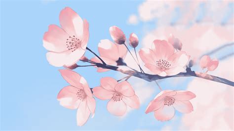 Pink Flower Anime Desktop Wallpapers - Wallpaper Cave