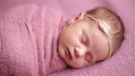 Cute Newborn Baby Girl Sleeping Stock Footage Video 12227333 - Shutterstock