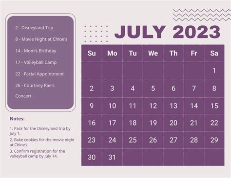 July 2023 Calendar Word - Get Calender 2023 Update