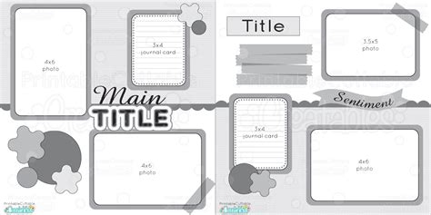 12x12 Two Page Free Printable Scrapbook Layout