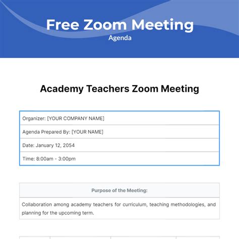 Zoom Meeting Agenda Template - Edit Online & Download Example ...