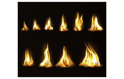 Realistic Fire Set for Animation Graphic by myteamart · Creative Fabrica