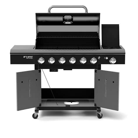 Nexgrill Deluxe 6-Burner Propane Gas Grill in Black with Side Burner ...