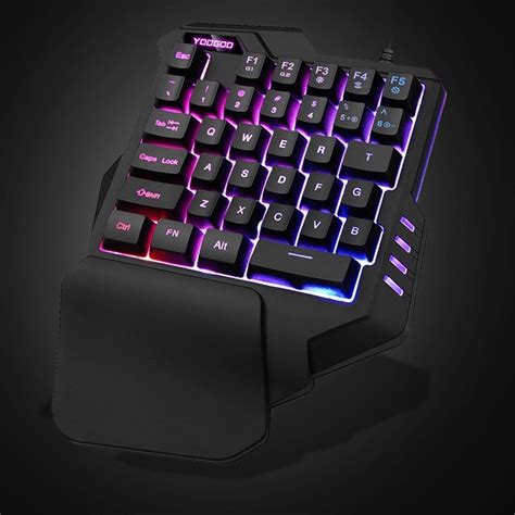 One Handed Keyboard, TSV One-Handed Mechanical Gaming Keyboard RGB LED ...