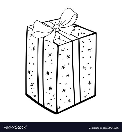 Present box coloring book Royalty Free Vector Image