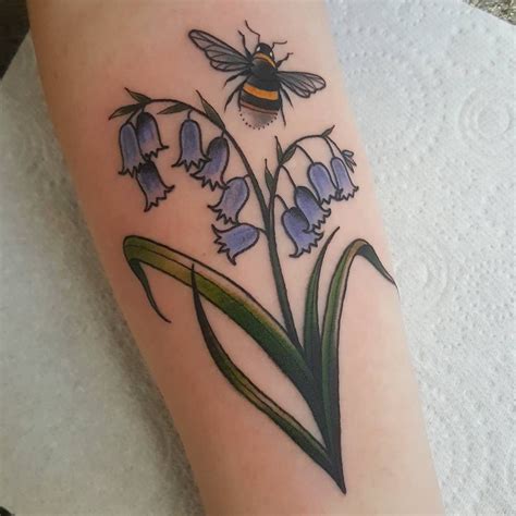 Bee and Bluebells Tattoo by Artist Chloe O'Malley | Female tattoo ...